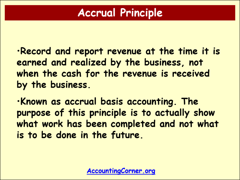 accrual accounting matching principle